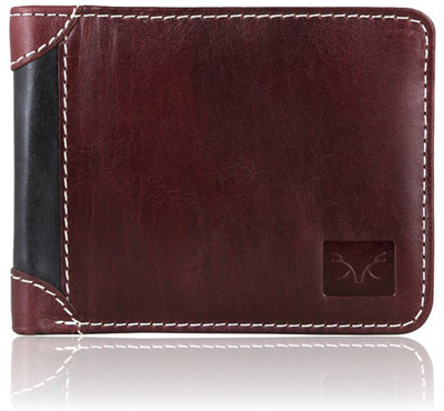 

Adam Zac Men Maroon Genuine Leather Wallet(4 Card Slots), Maroon-black