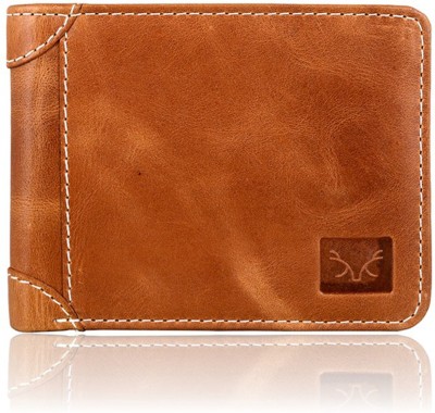 

Adam Zac Men Tan Genuine Leather Wallet(4 Card Slots)