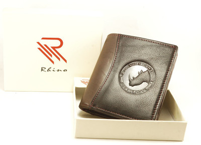 

the Rhino Men Brown Genuine Leather Wallet(8 Card Slots)