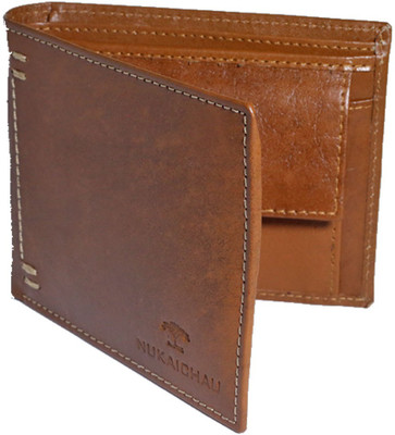 

NUKAICHAU Men Brown Genuine Leather Wallet(7 Card Slots)