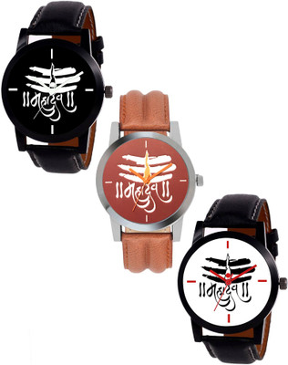 

Keepkart Sett Of Three ~ MAHADEV ~ Printed Dial Sporty Look Watch Combo For Boys And Girls Watch - For Men & Women