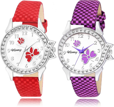 

VIOMY STYLISH COMBO RED & PURPLE COLOR WATCHES FOR LADIES Watch - For Girls