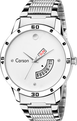 Carson CR9030 DayAndDate SKWRL® Diamond Studded Watch - For Men
