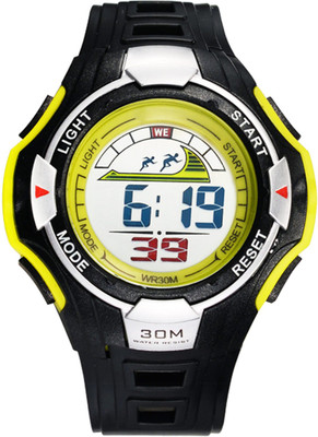 

DIRAY MR80060284BlackLime Silver Cover Design Alarm Chrono Multifunction Watch - For Men