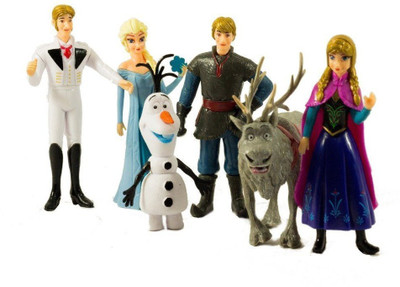 Prince Toys Frozen Characters Action Figure Toys (6Pcs - Cake Topper)(Multicolor)