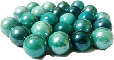 

DS Creations Round Marble Blue for aquarium, vases, lawn, table and fountain, 24 Pieces Marble Unplanted Substrate(Blue)