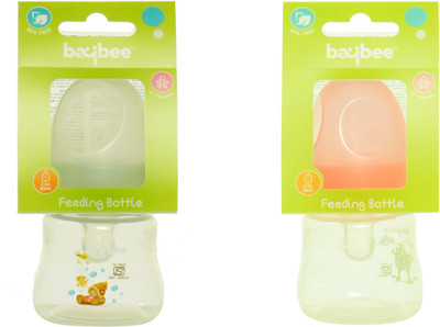 

Baybee Premium Breastmilk Feeding Bottle 60Ml with NaturalWave Nipple | Bottles, Medium Flow Nipples | Soft Silicone Nipple, Collapse Resistant - 60 ml(Grey)