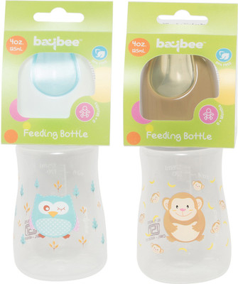 

Baybee Premium Breastmilk Feeding Bottle 125Ml with NaturalWave Nipple | Bottles, Medium Flow Nipples | Soft Silicone Nipple, Collapse Resistant - 125 ml(Violet)