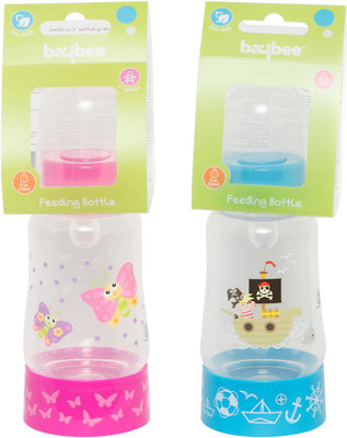 

Baybee Premium Breastmilk Feeding Bottle 150Ml with NaturalWave Nipple | Bottles, Medium Flow Nipples | Soft Silicone Nipple, Collapse Resistant - 150 ml(White)