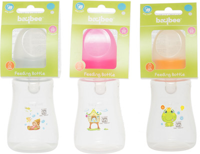 

Baybee Breastmilk Feeding Bottle 150Ml with NaturalWave Nipple | Bottles, Medium Flow Nipples | Soft Silicone Nipple - 150 ml(Pink)