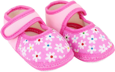 

Neska Moda Floral 0 To 12 Month Baby Booties(Toe to Heel Length - 12 cm Pink)