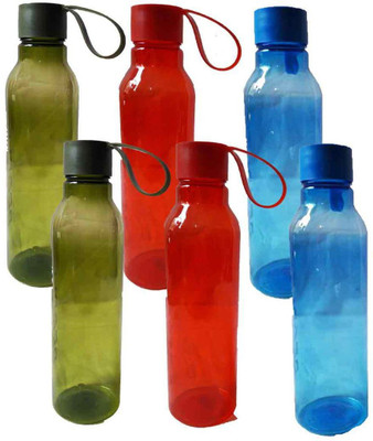 

GreenViji Plastic Water Bottle, 1 Liter,useful for school, office, picnic, fridge storage and while travel 1000 ml Sipper(Pack of 6, Multicolor)