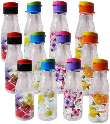 

GreenViji Plastic Fliptop Water Bottle, 500ml,useful for school, office, picnic, fridge storage and while travel 600 ml Sipper(Pack of 12, Multicolor)