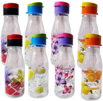 

GreenViji Plastic Fliptop Water Bottle, 500ml,useful for school, office, picnic, fridge storage and while travel 600 ml Sipper(Pack of 8, Multicolor)
