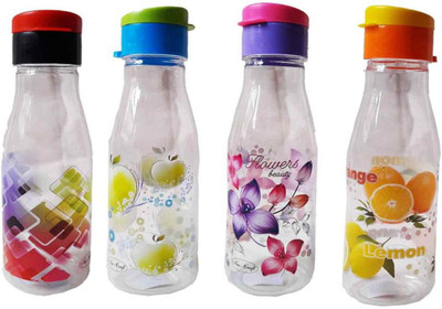 

GreenViji Plastic Fliptop Water Bottle, 500ml,useful for school, office, picnic, fridge storage and while travel 600 ml Sipper(Pack of 4, Multicolor)