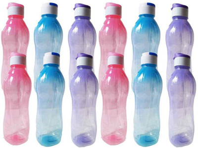 

GreenViji Fliptop Polypropylene Water Bottle 1000 ml Sipper(Pack of 12, Multicolor)