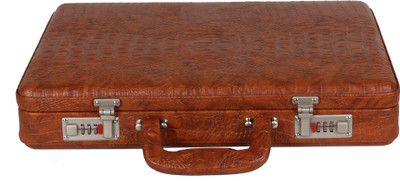 

OBANI Faux Leather Briefcase Medium Briefcase - For Men(Tan)