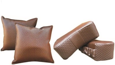 AuTO ADDiCT Brown Leatherite Car Pillow Cushion for Tata(Rectangular, Pack of 4)