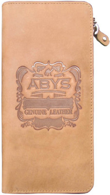 

ABYS Women Tan Genuine Leather Wallet(9 Card Slots)