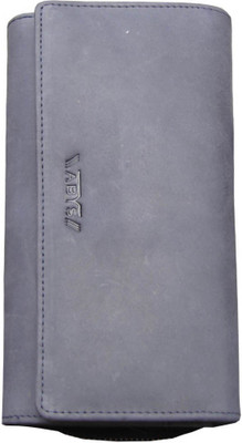 

ABYS Women Blue Genuine Leather Wrist Wallet(17 Card Slots)