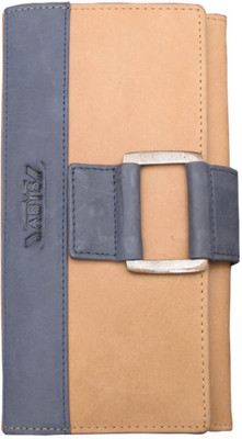 

ABYS 100% Genuine Leather Document Holder/Mobile Wallet for Women(Blue, Tan)