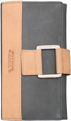 

ABYS Women Multicolor Genuine Leather Wallet(11 Card Slots), Black;tan
