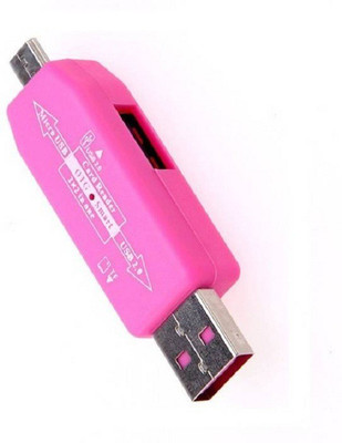 

Elegant Shopping USB 2.0 + Micro USB OTG Smart Card Reader Smart Phones And Android Tablets ( without Card )- multi Card Reader(Pink)