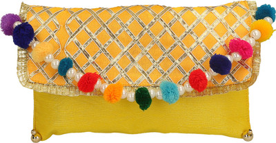 

Inner Beats Casual, Party Yellow Clutch