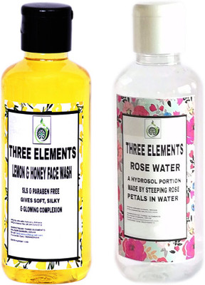 

Three Elements Rose Water & Lemon Honey (SLS & Paraben Free )(Set of 2)