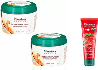 

Himalaya Protein Hair Cream Hair Styler, Fresh Start Oil Clear Strawberry Face Wash(Set of 3)