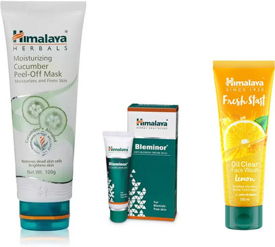 

Himalaya fresh start oil clear lemon face wash, moisturizing cucumber peel of mask, bleminor anti blemish cream(Set of 3)