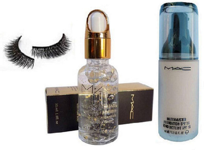

studio Eyelashes& MAC Matchmaster Foundation SPF15 Fond De Teint SPF15&Mac Smoothing Perfecting Primer Radiance Concentrate(Set of 3)