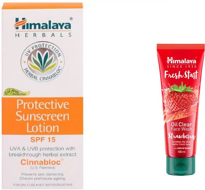 

Himalaya sunscreen lotion, Fresh Start Oil Clear Strawberry Face Wash(Set of 2)