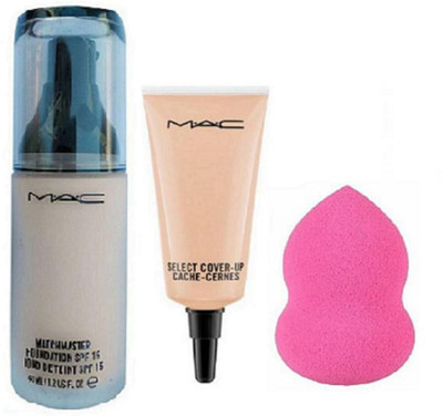 

studio Sponge Blender Puff & MAC Matchmaster Foundation SPF15 Fond De Teint SPF15& Select Cover-Up Cache Cernes Concealer(Set of 3)
