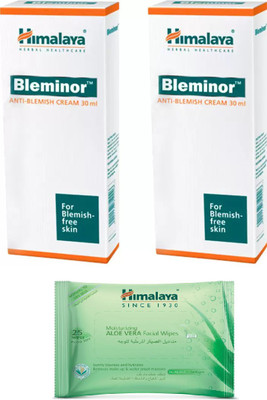 

Himalaya Bleminor Anti-Blemish Cream, ALOE vera wipes(Set of 3)
