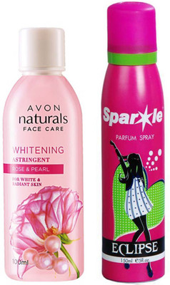 Avon Anew NATURALS ROSE & ROSE PEARL TONER (100 ml) With one sparkle perfume spray 150 ml(Set of 2)