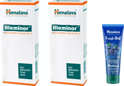 

Himalaya Bleminor Anti-Blemish Cream, Fresh Start Oil Clear Blueberry Face Wash(Set of 3)
