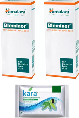 

Himalaya Bleminor Anti-Blemish Cream, kara skin care wipes(Set of 3)