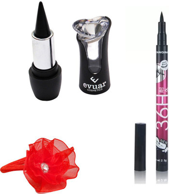 

Evuar Herbal Black Kajal, Waterproof Pen Eyeliner and Band(Set of 3)