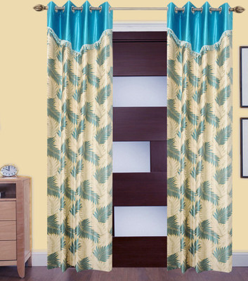 

Excel Bazaar 214 cm (7 ft) Polyester Door Curtain (Pack Of 2)(Floral, Blue)