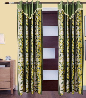 

Excel Bazaar 214 cm (7 ft) Polyester Door Curtain (Pack Of 2)(Floral, Green)