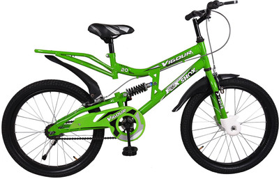 

Mustang® Vigour Fox Shox Flyingbird Bike For Kids of Age 5-8Yrs Green&Black 20 T Recreation Cycle(Single Speed, Multicolor), Black;green