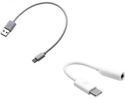 

techdeal TYPE TO USB SYNC AND CHARGING CABLE WITH HEADPHONE JACK CORD USB Adapter (White) USB C Type Cable(White)