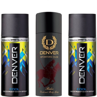 

Denver RIDER & COOL Deodorant Spray - For Men(495 ml, Pack of 3)