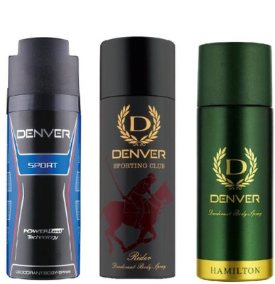 

Denver Sports,Hamilton & RIDER Deodorant Spray - For Men(495 ml, Pack of 3)