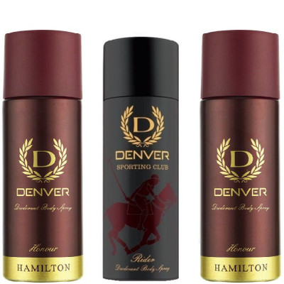 

Denver Honour & RIDER Deodorant Spray - For Men(495 ml, Pack of 3)