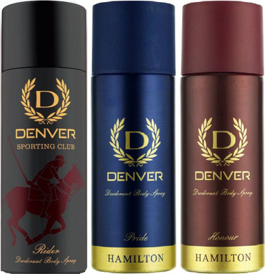 

Denver Sporting Club New Rider, Pride & Honour Deodorant Body Spray - For Men(495 ml, Pack of 3)