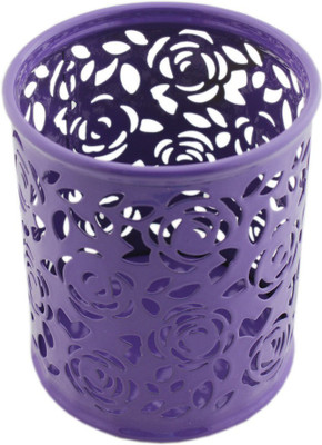

Tootpado 1 Compartments Metal Pen Stand For Desk Flower Design - Purple (8DOR44) - Stationary Organiser For Desk(Purple)
