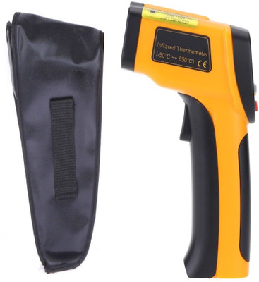 

BalRama -50~550 Handheld Non-Contact Digital LCD IR Infrared Thermo Meter Laser Temperature Tester Pyrometer with Type-K Thermocouple + Leather Cover Case Handheld Thermometer(Yellow)