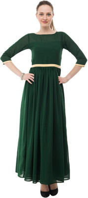 KARMIC VISION Women Maxi Green Dress